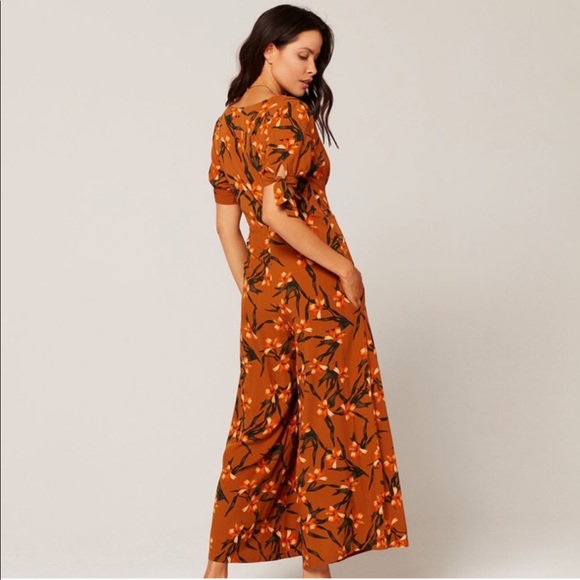 L*Space dolce floral orange jumpsuit size L large - Picture 3 of 7
